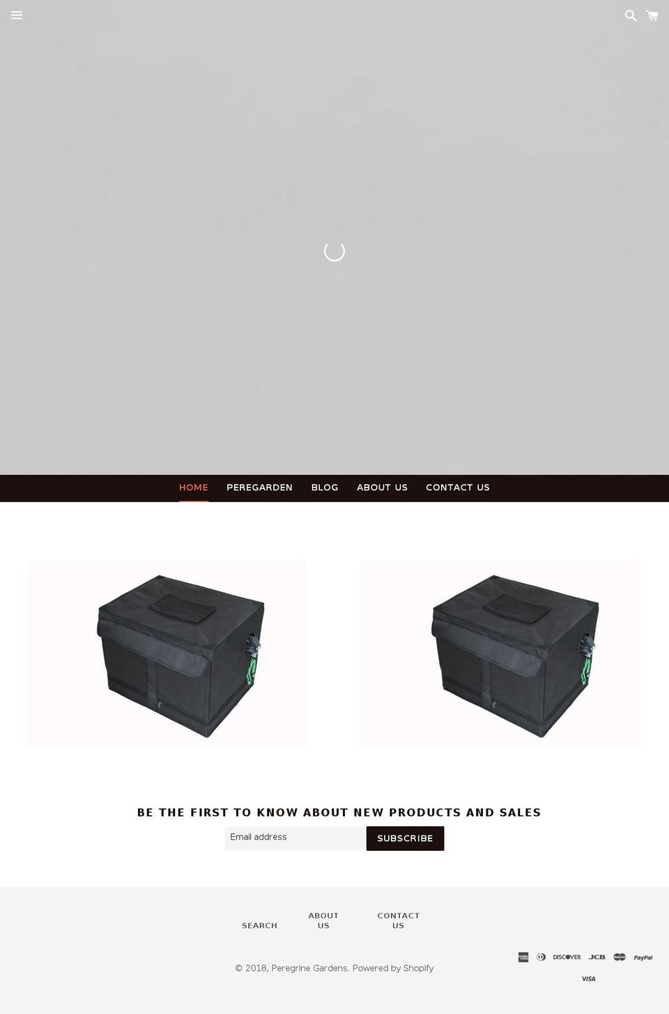 peregrinegardens.com — Shopify storefront screenshot