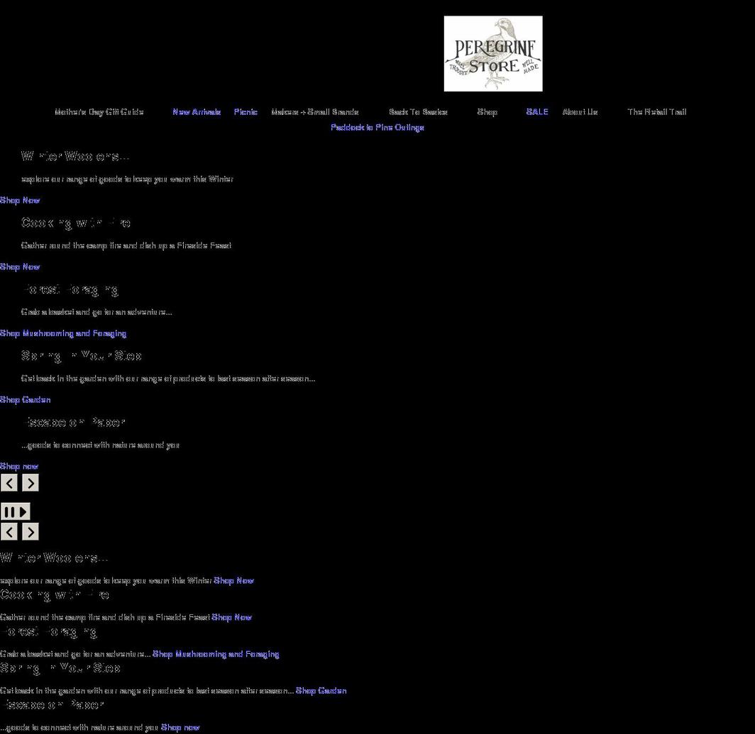 peregrinestore.com shopify website screenshot