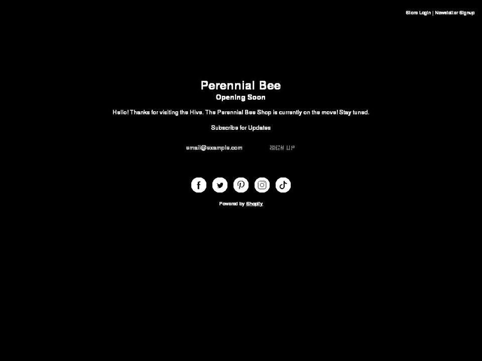 perennialbeeshop.com shopify website screenshot