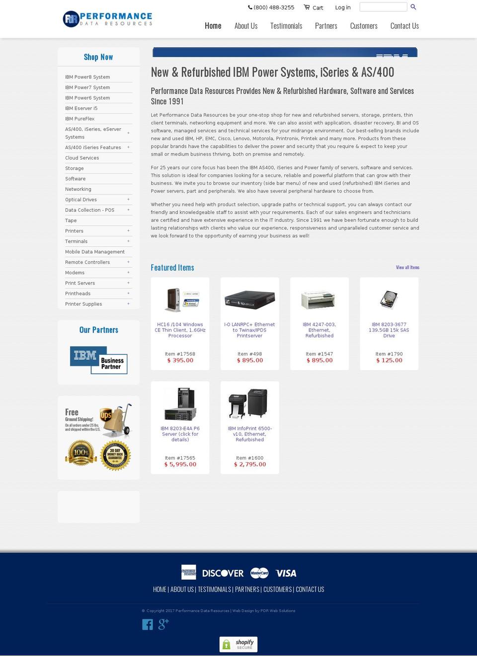 perfdata.com shopify website screenshot