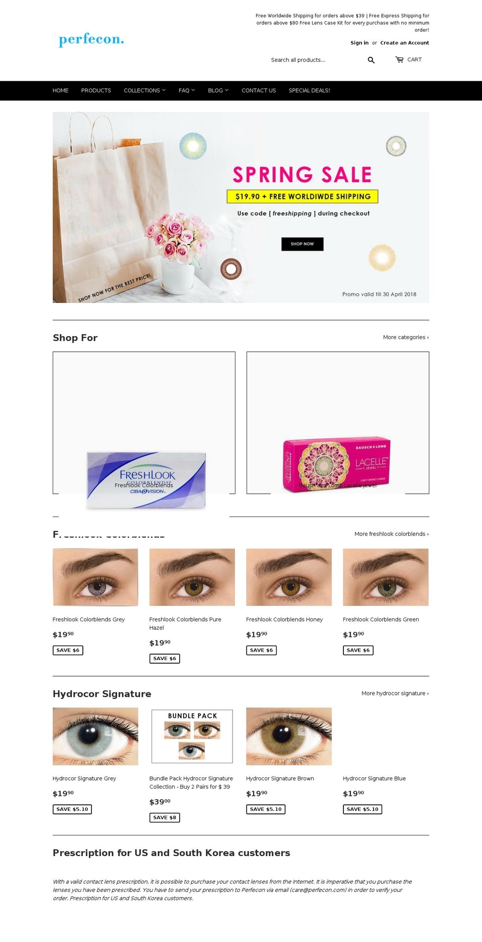 perfecon.com — Shopify storefront screenshot