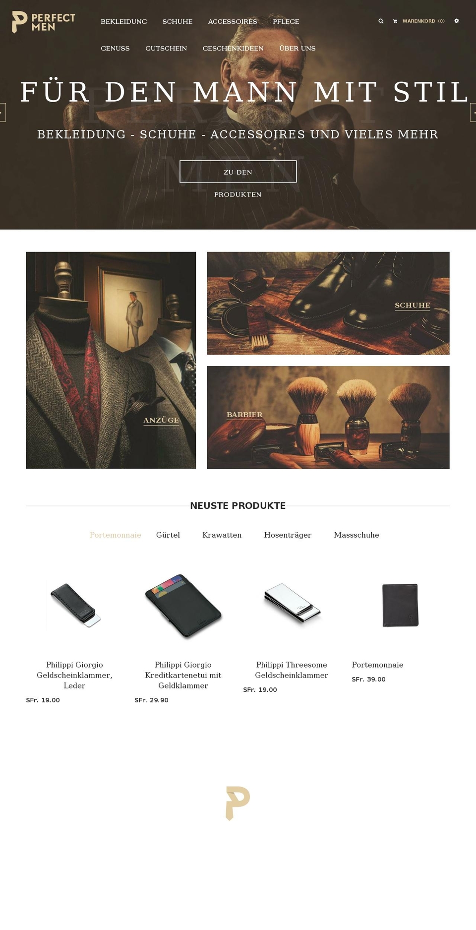 perfect-men.ch shopify website screenshot