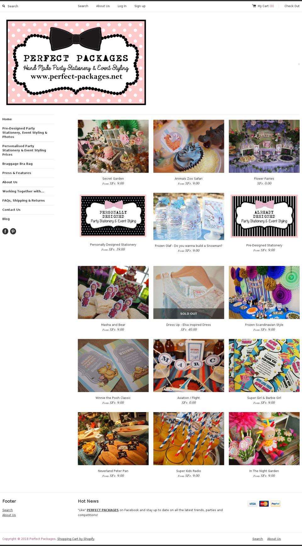 perfect-packages.net shopify website screenshot