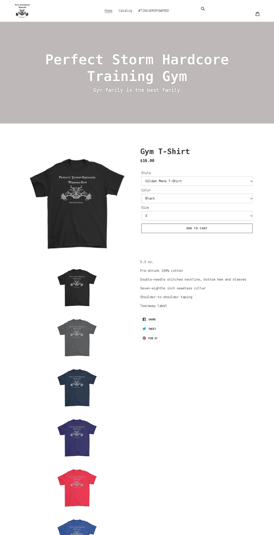perfect-storm-hardcore-training-gym.myshopify.com shopify website screenshot