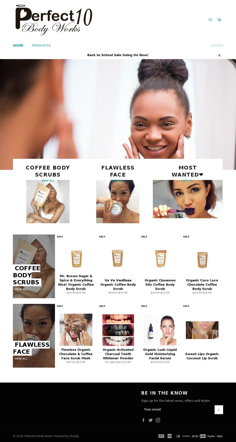 perfect10bodyworks.com — Shopify storefront screenshot