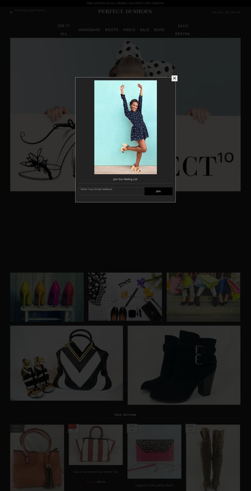 perfect10shoes.com shopify website screenshot