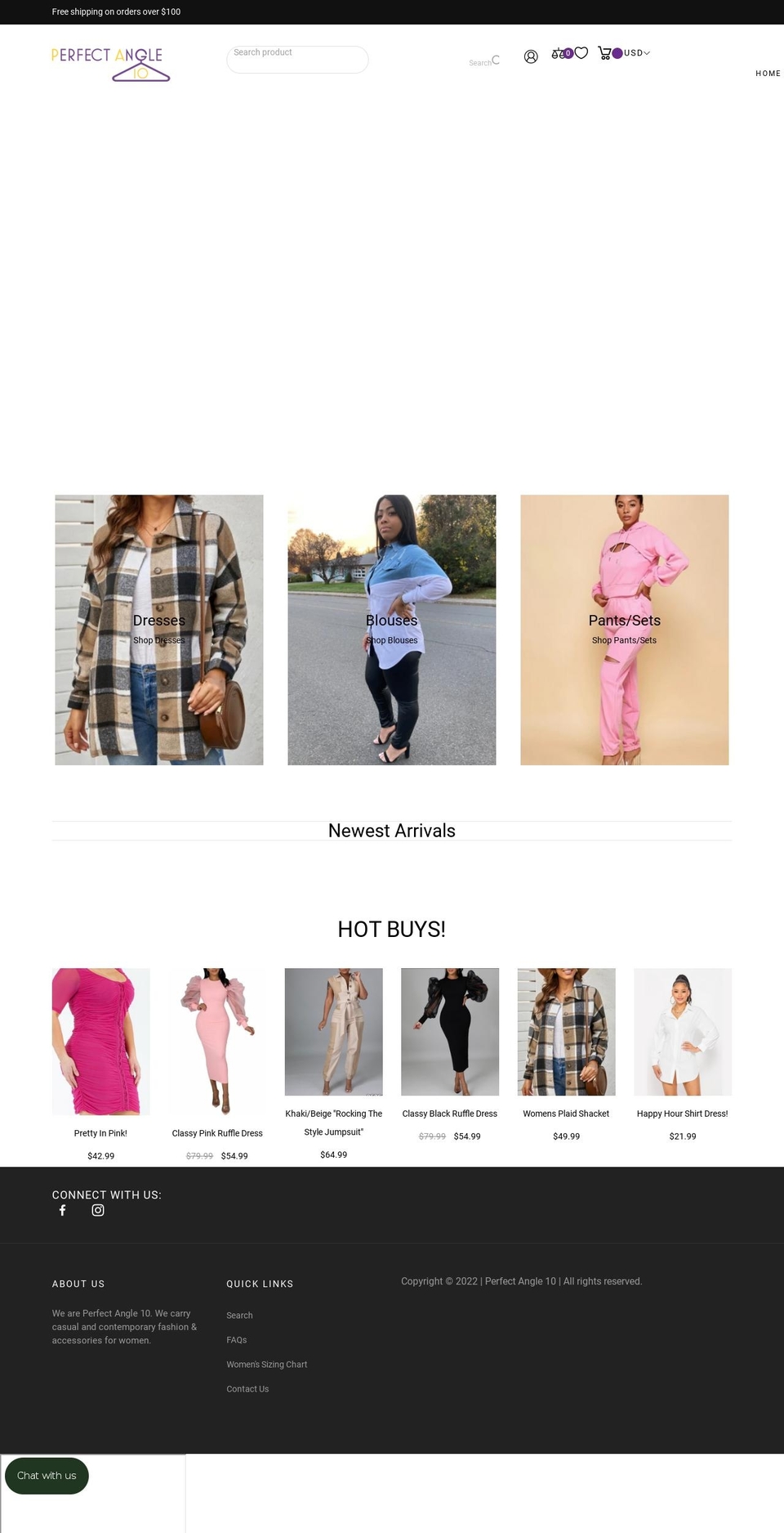 perfectangle10.com shopify website screenshot