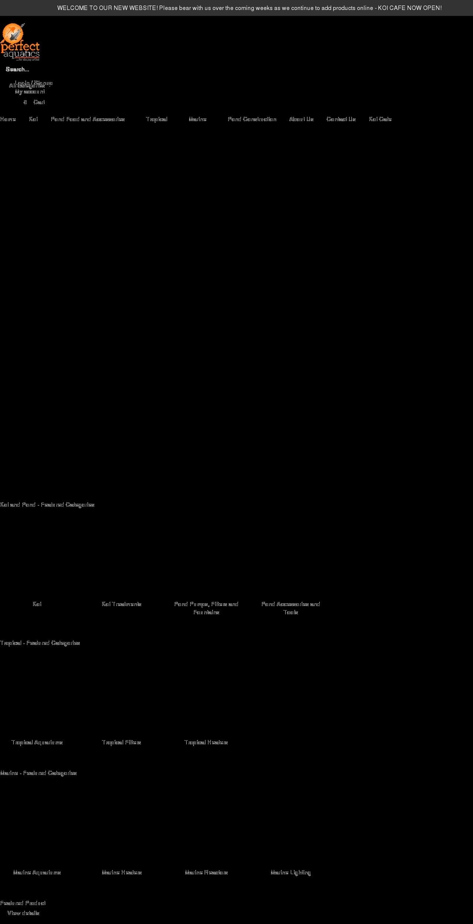 perfectaquatics.com shopify website screenshot