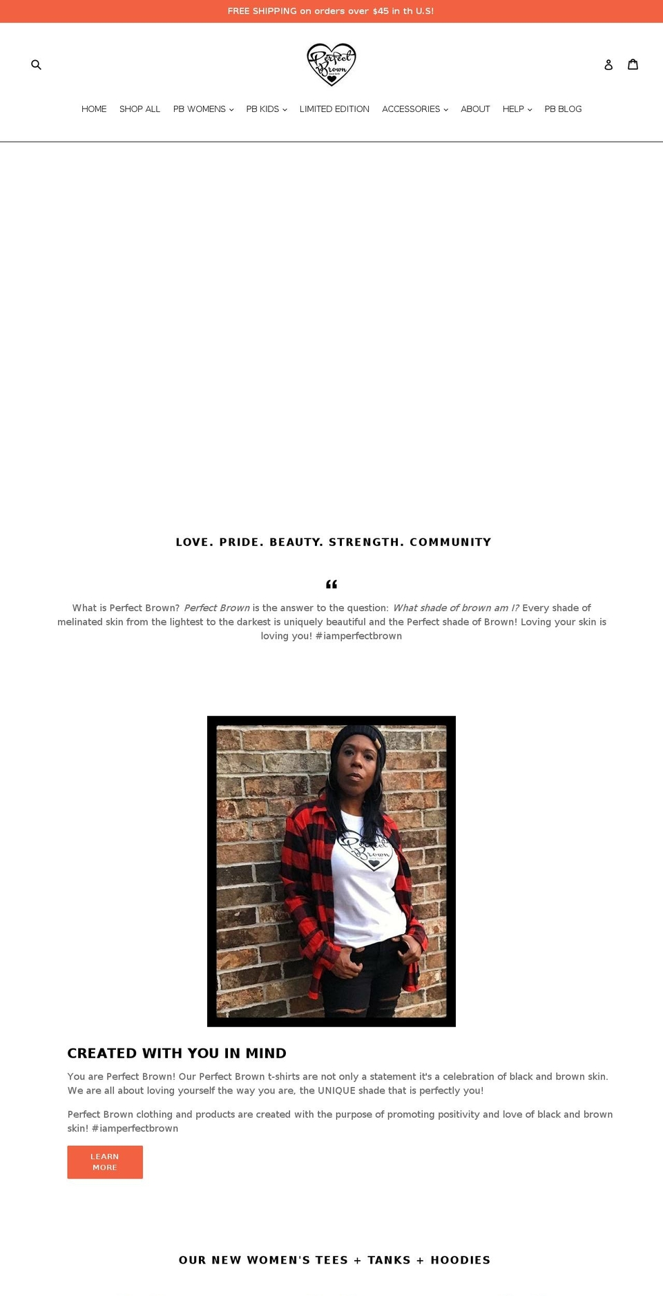 perfectbrown.com shopify website screenshot