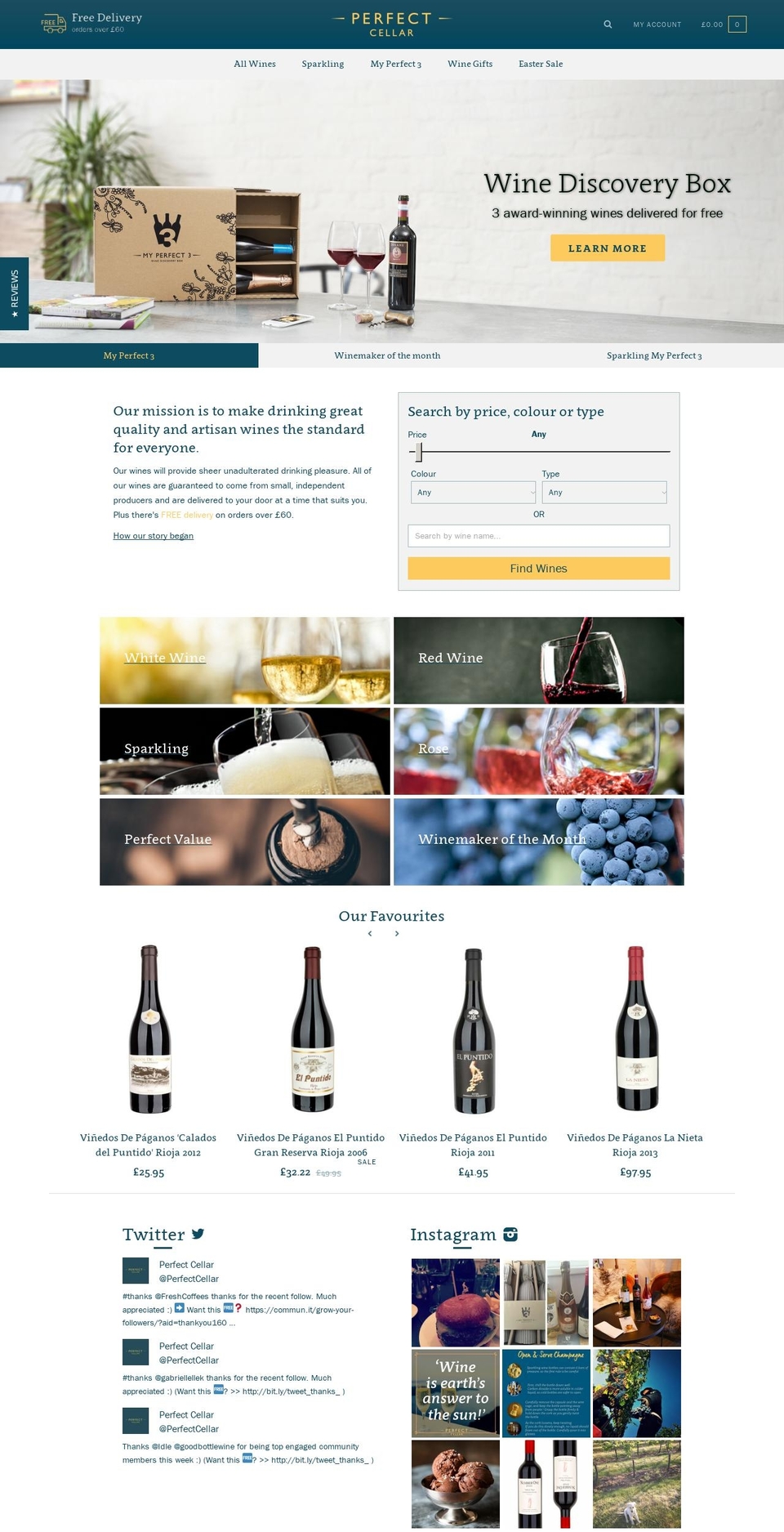 Develop Shopify theme site example perfectcellar.com