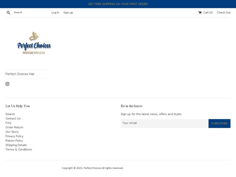 perfectchoices.myshopify.com shopify website screenshot