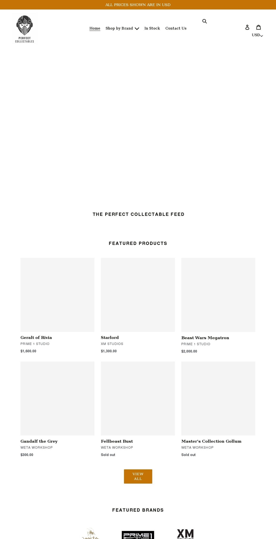 perfectcollectables.com shopify website screenshot