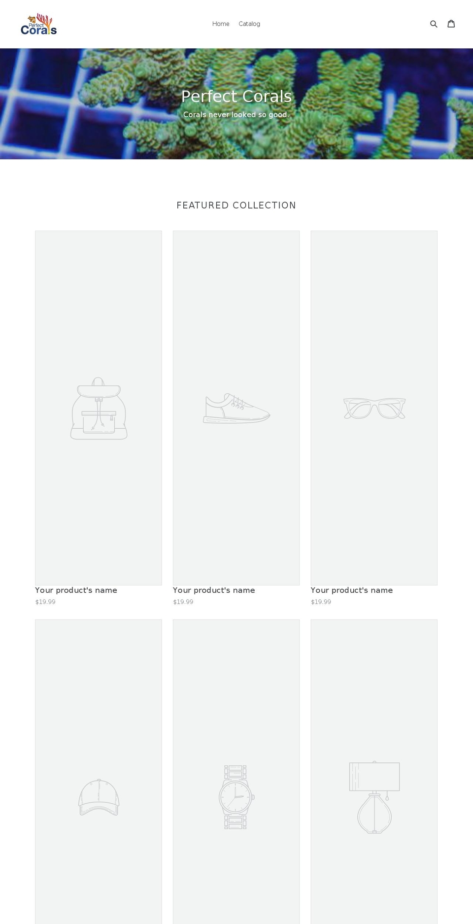 perfectcorals.com shopify website screenshot
