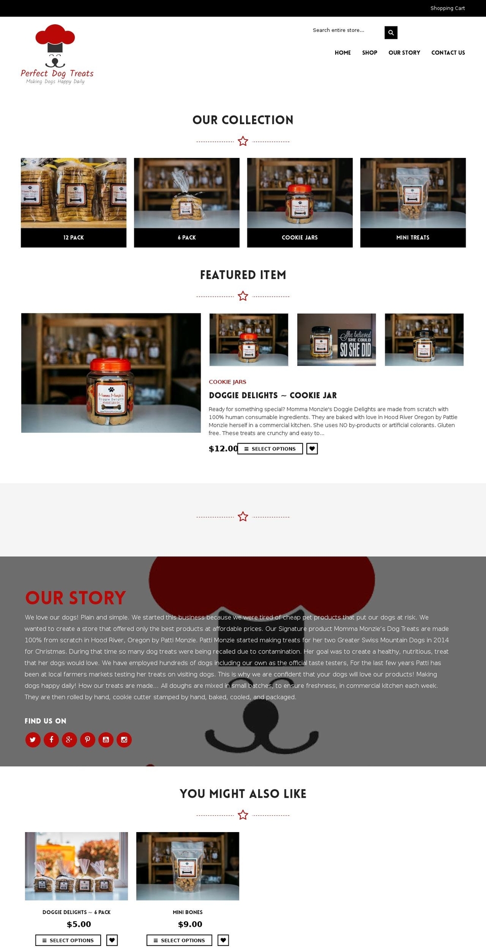 perfectdogtreats.com shopify website screenshot