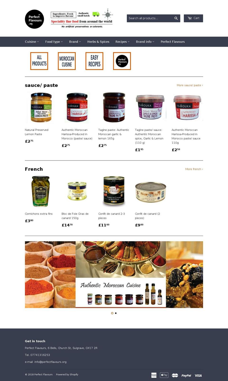 perfectflavours.org shopify website screenshot