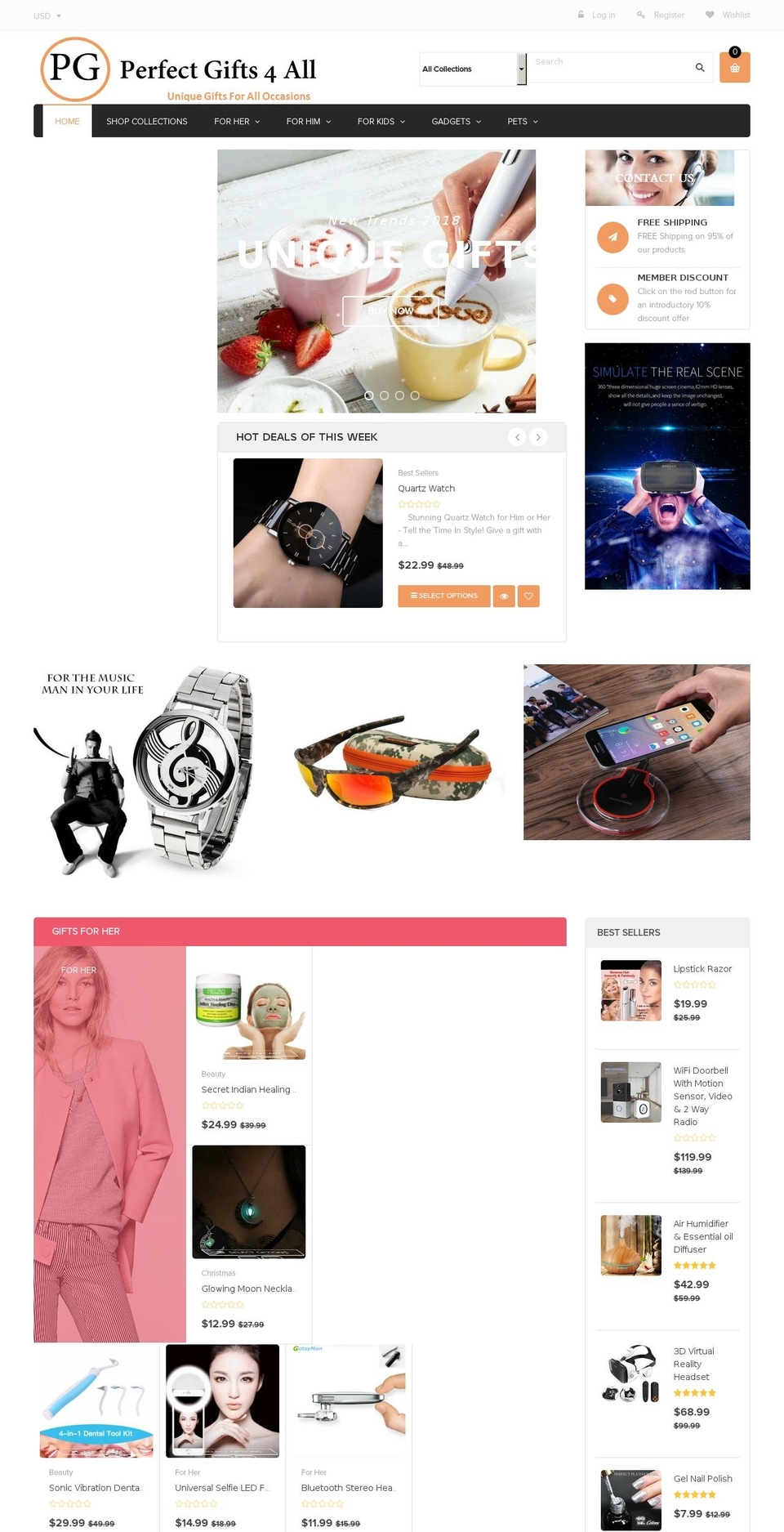 perfectgifts4all.com — Shopify storefront screenshot