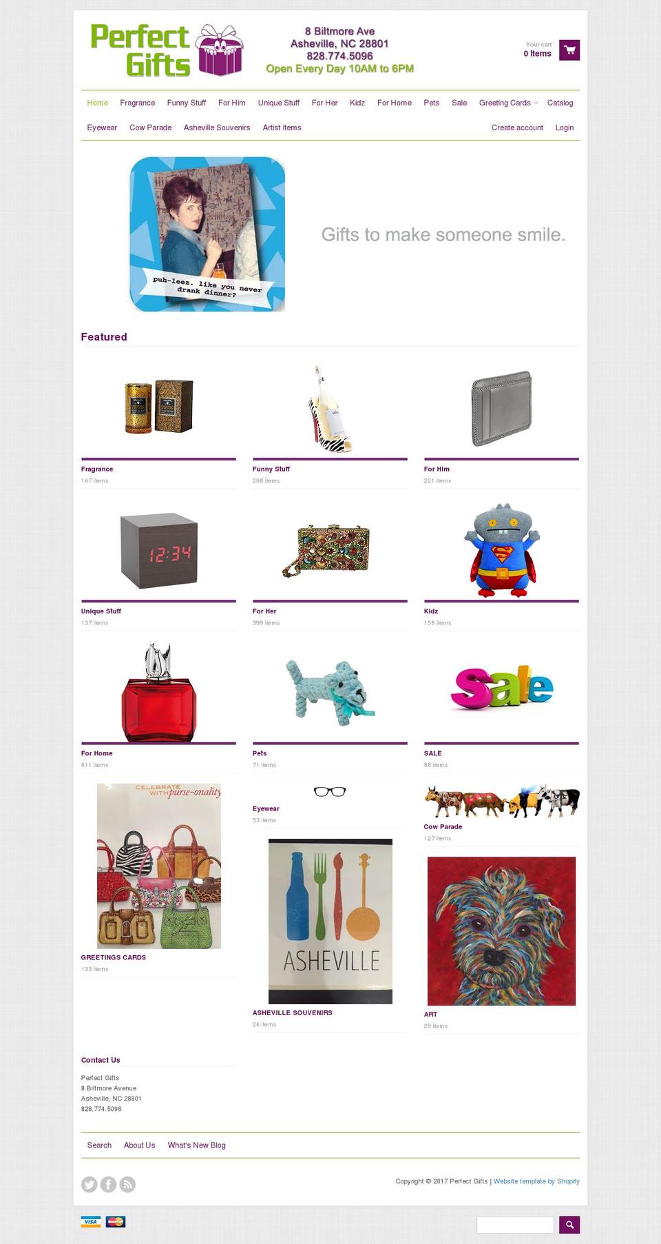 perfectgiftsanc.com shopify website screenshot