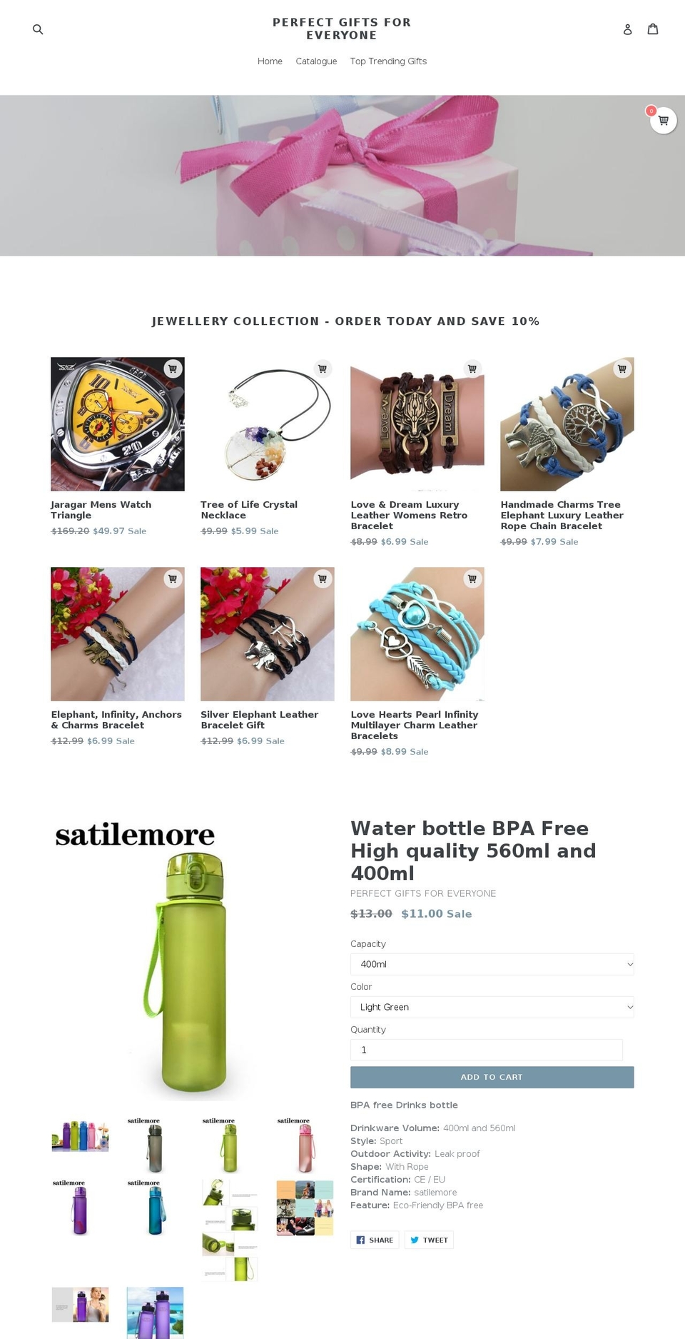 perfectgiftsforeveryone.com — Shopify storefront screenshot