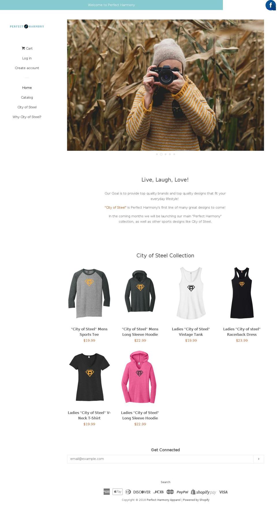 perfectharmonyapparel.com — Shopify storefront screenshot