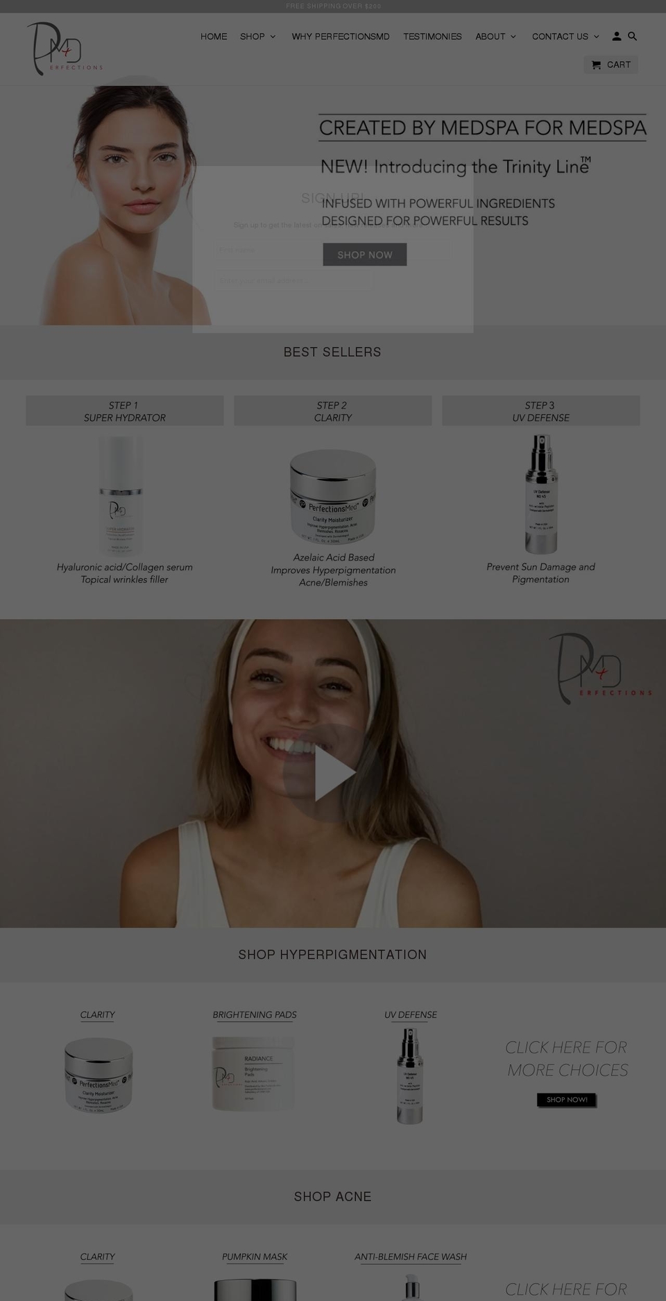 perfectionsmd.com — Shopify storefront screenshot