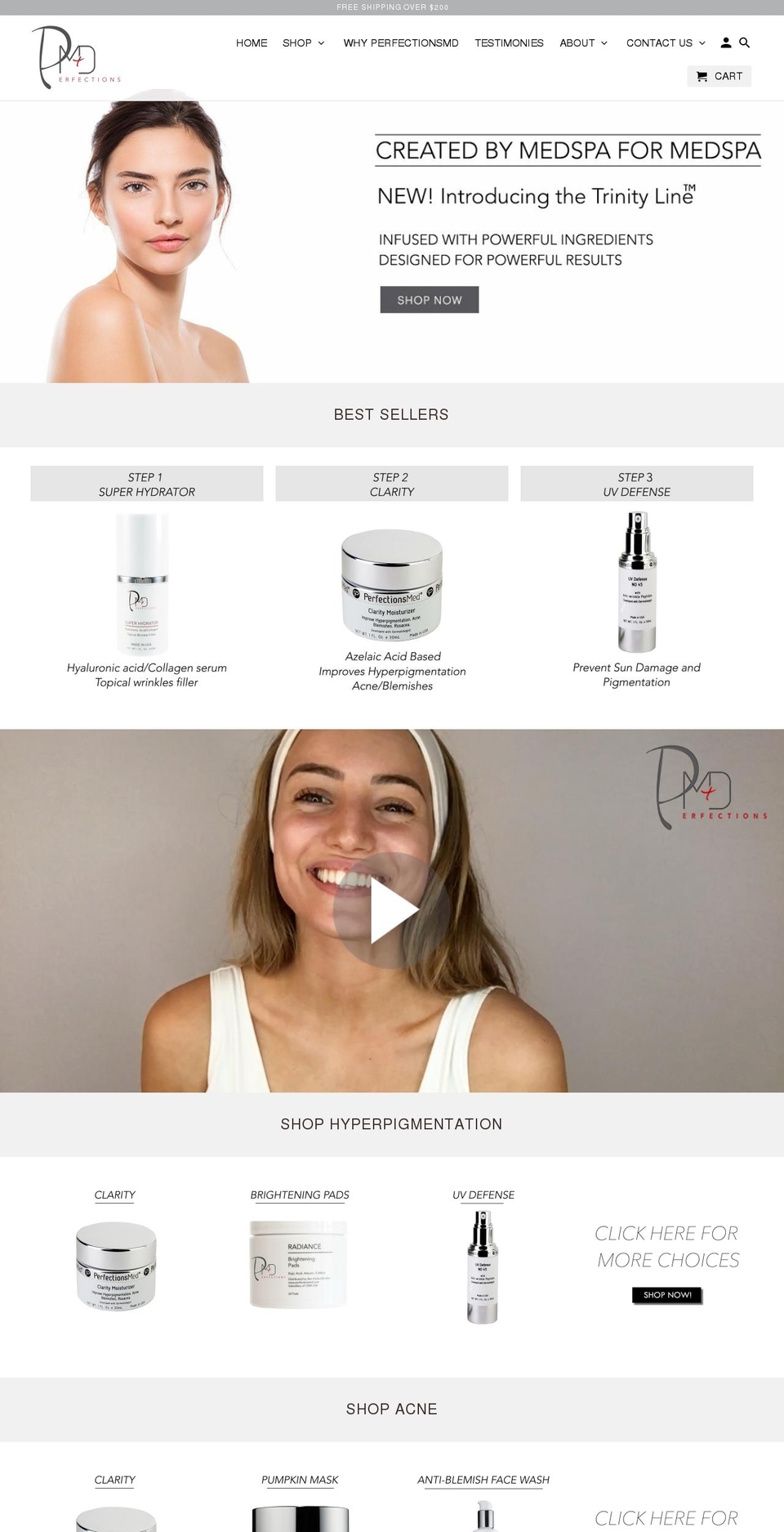 perfectionsmed.com — Shopify storefront screenshot