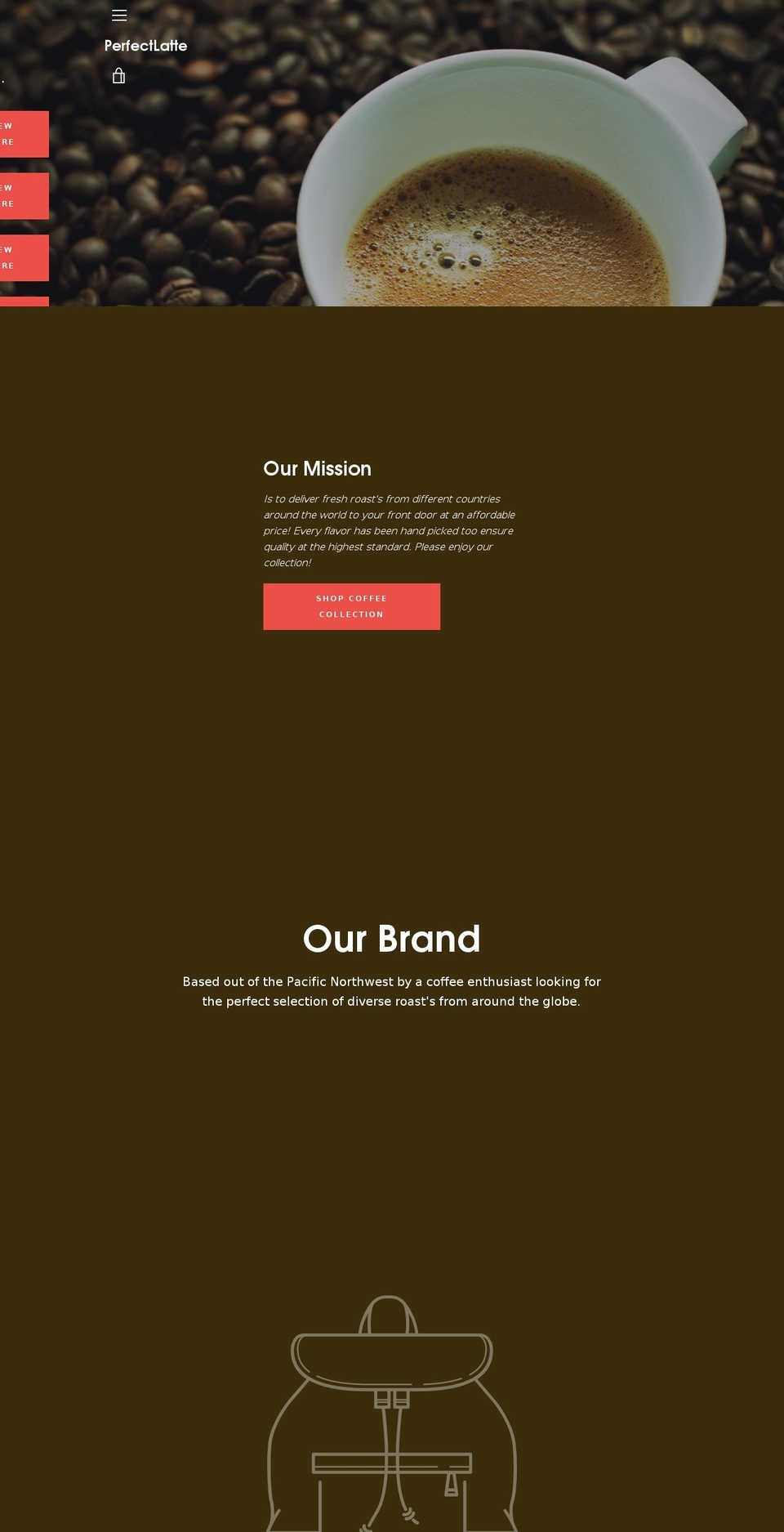 perfectlatte.com — Shopify storefront screenshot