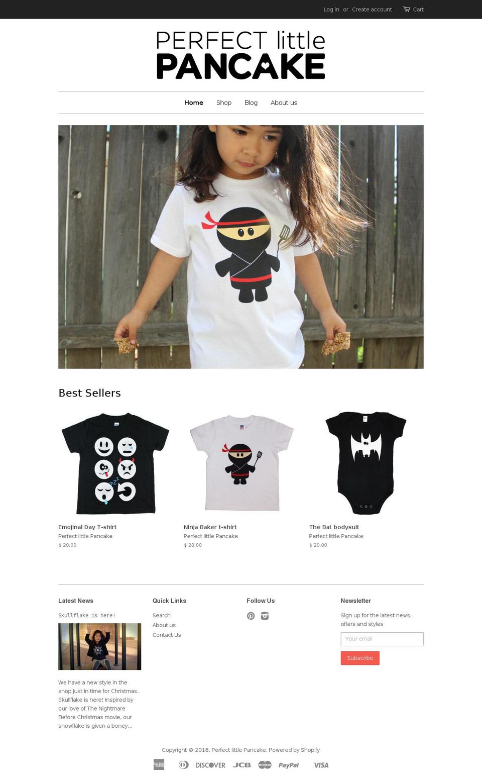 perfectlittlepancake.com — Shopify storefront screenshot