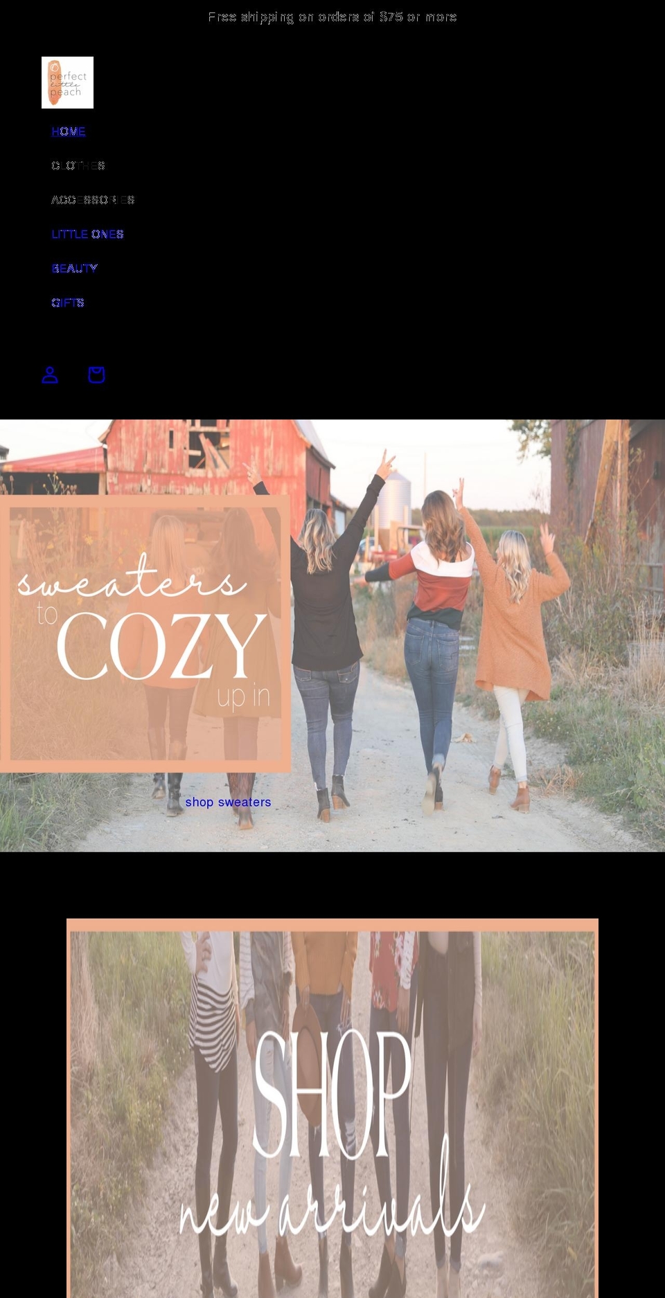 perfectlittlepeach.com shopify website screenshot