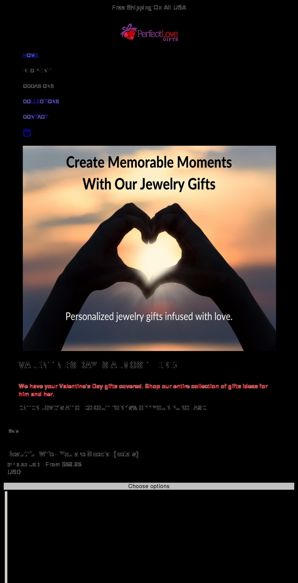 Gifts Shopify theme site example perfectlovegifts.com