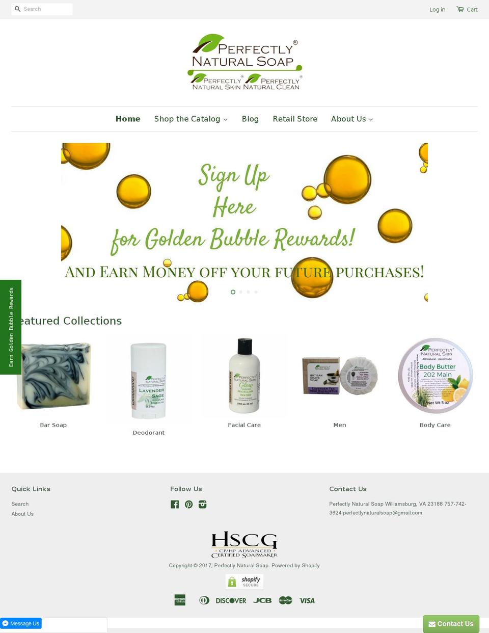 perfectly-natural-soap.com shopify website screenshot