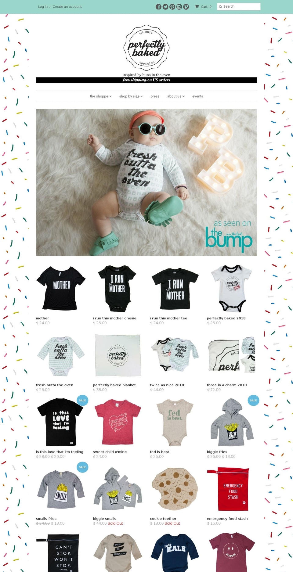 perfectlybakedapparel.com — Shopify storefront screenshot