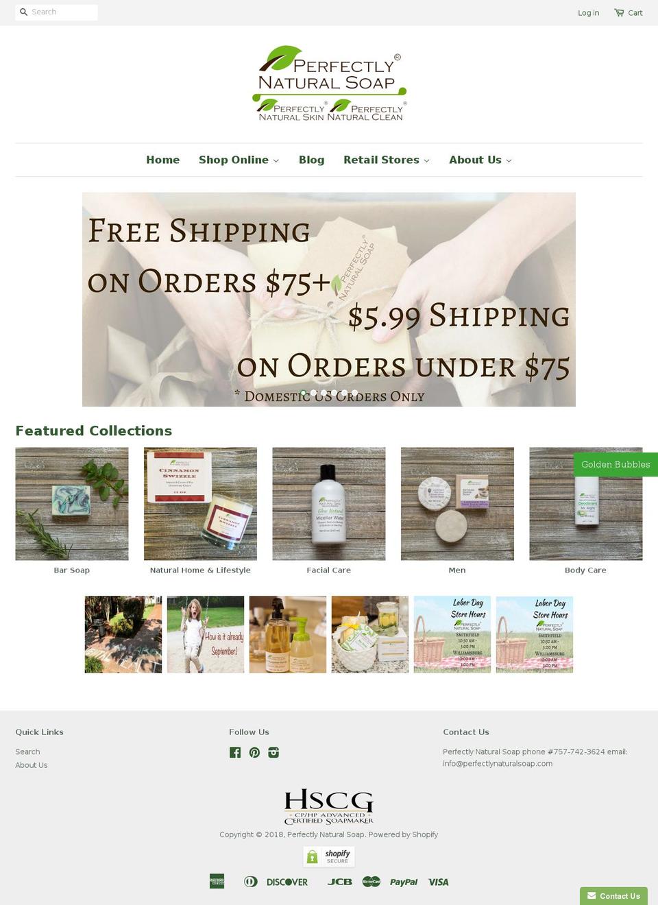 perfectlynaturalclean.com — Shopify storefront screenshot