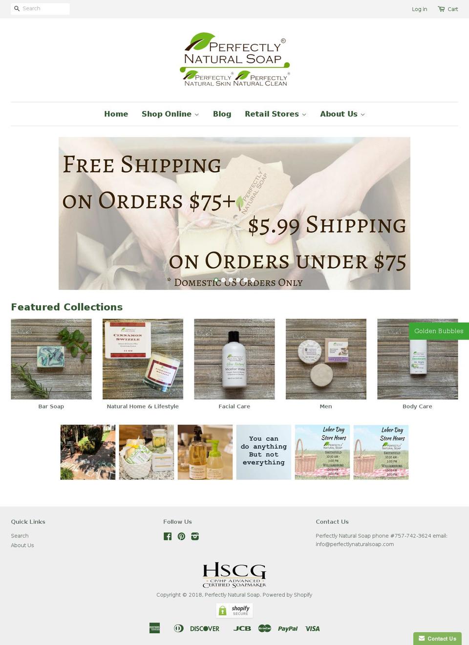 perfectlynaturalskin.com — Shopify storefront screenshot