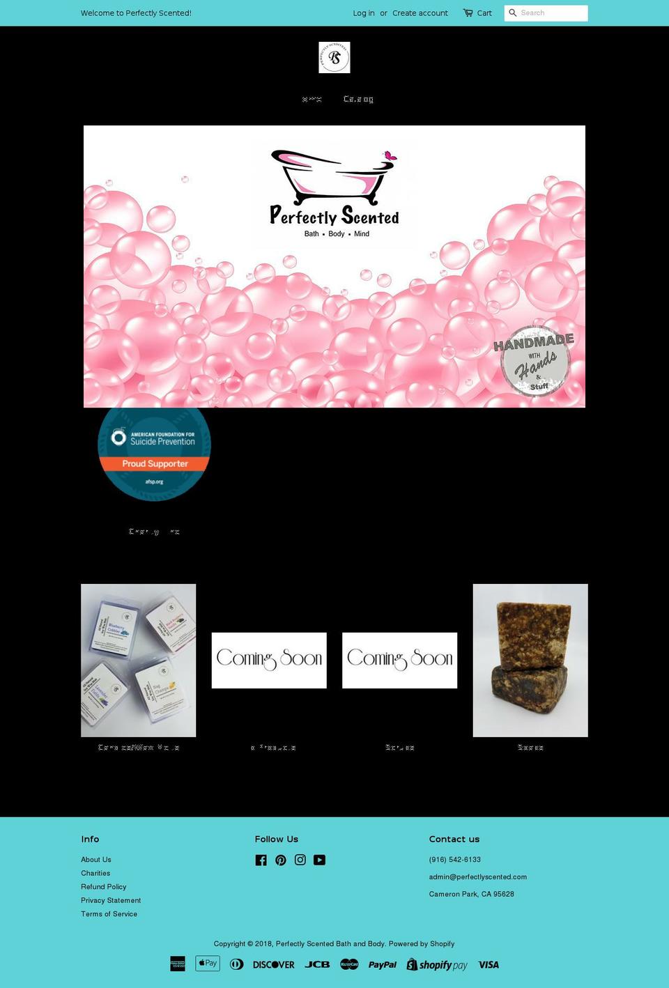perfectlyscented.com shopify website screenshot