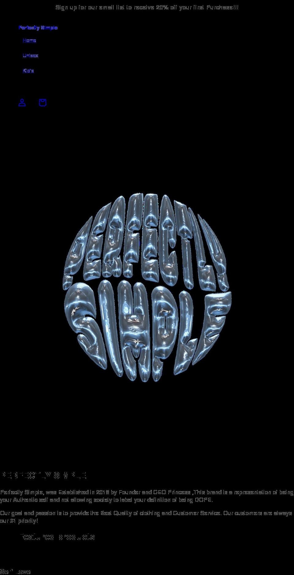 perfectlysimp.com shopify website screenshot