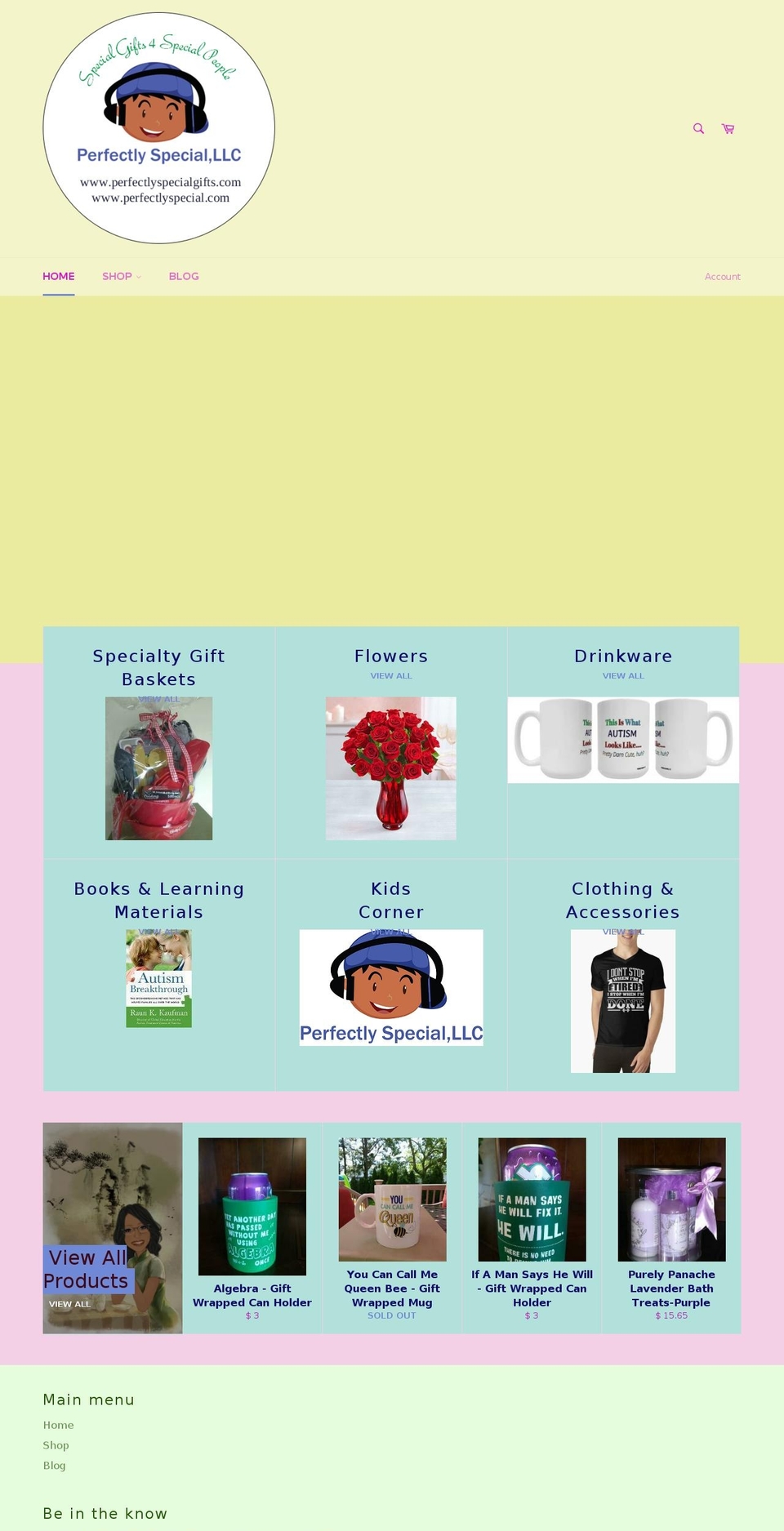 perfectlyspecialgifts.com — Shopify storefront screenshot