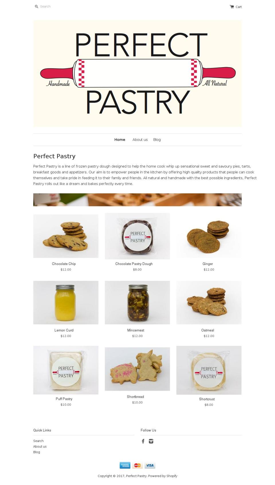 perfectpastry.ca shopify website screenshot