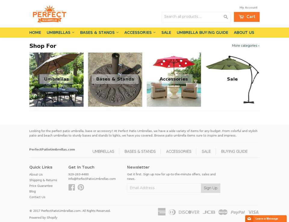 DSL-Theme Shopify theme site example perfectpatioumbrellas.com