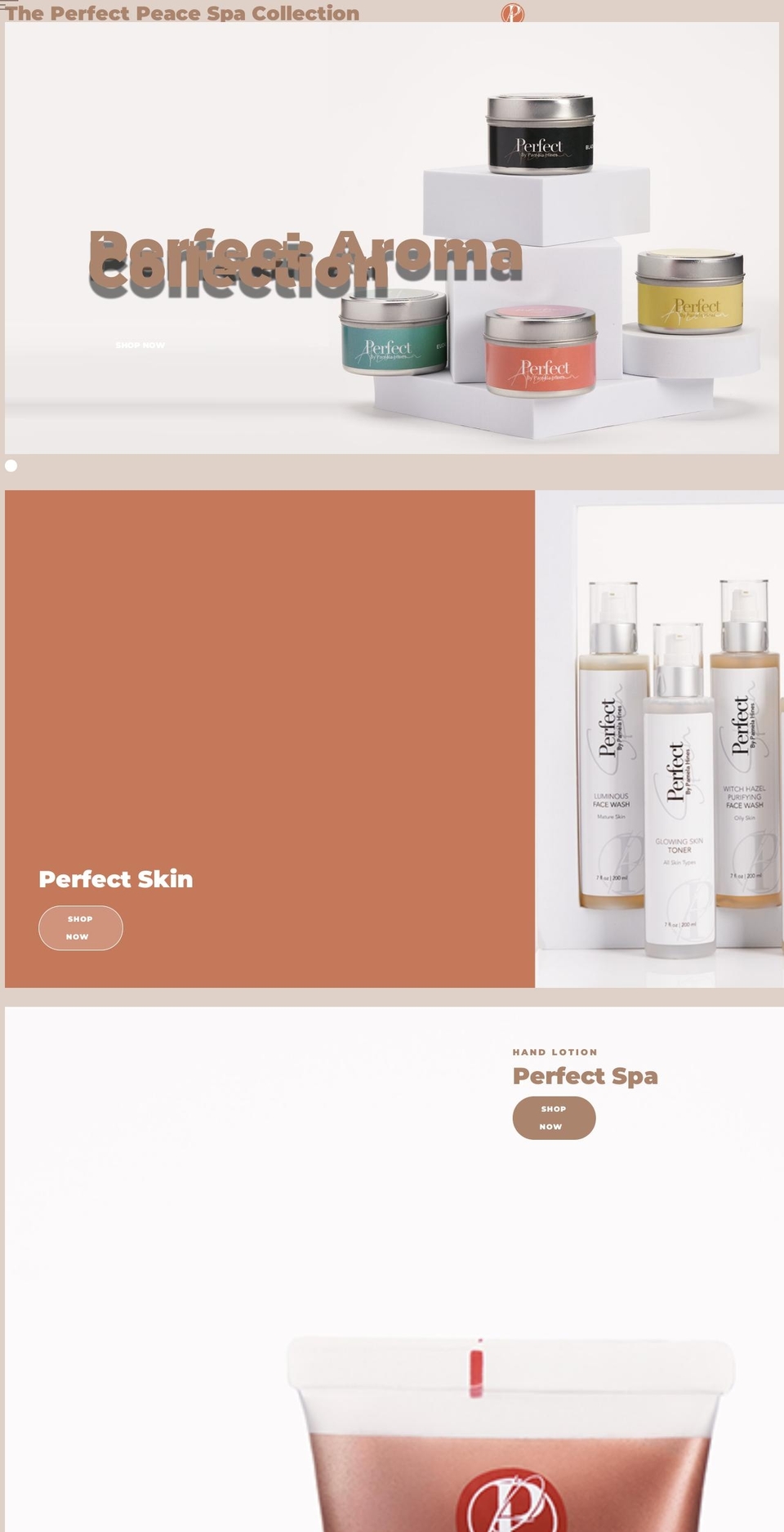 PP Shopify theme site example perfectpeacespa.com