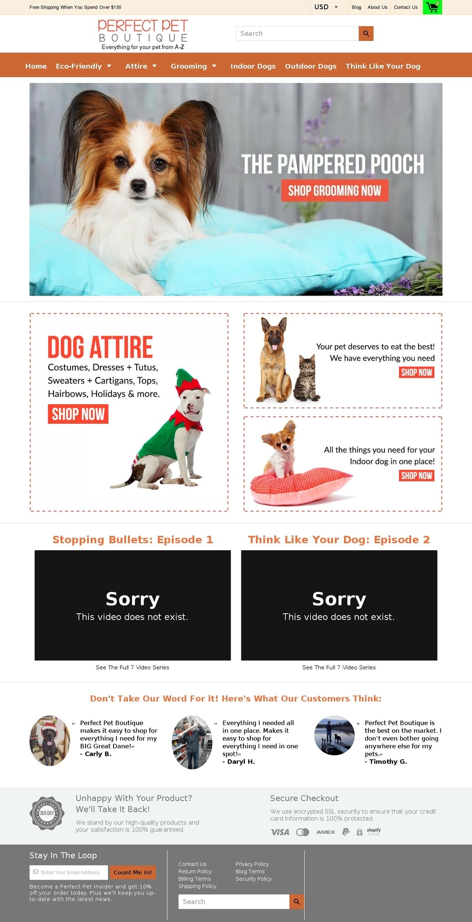 perfectpetboutique.com shopify website screenshot