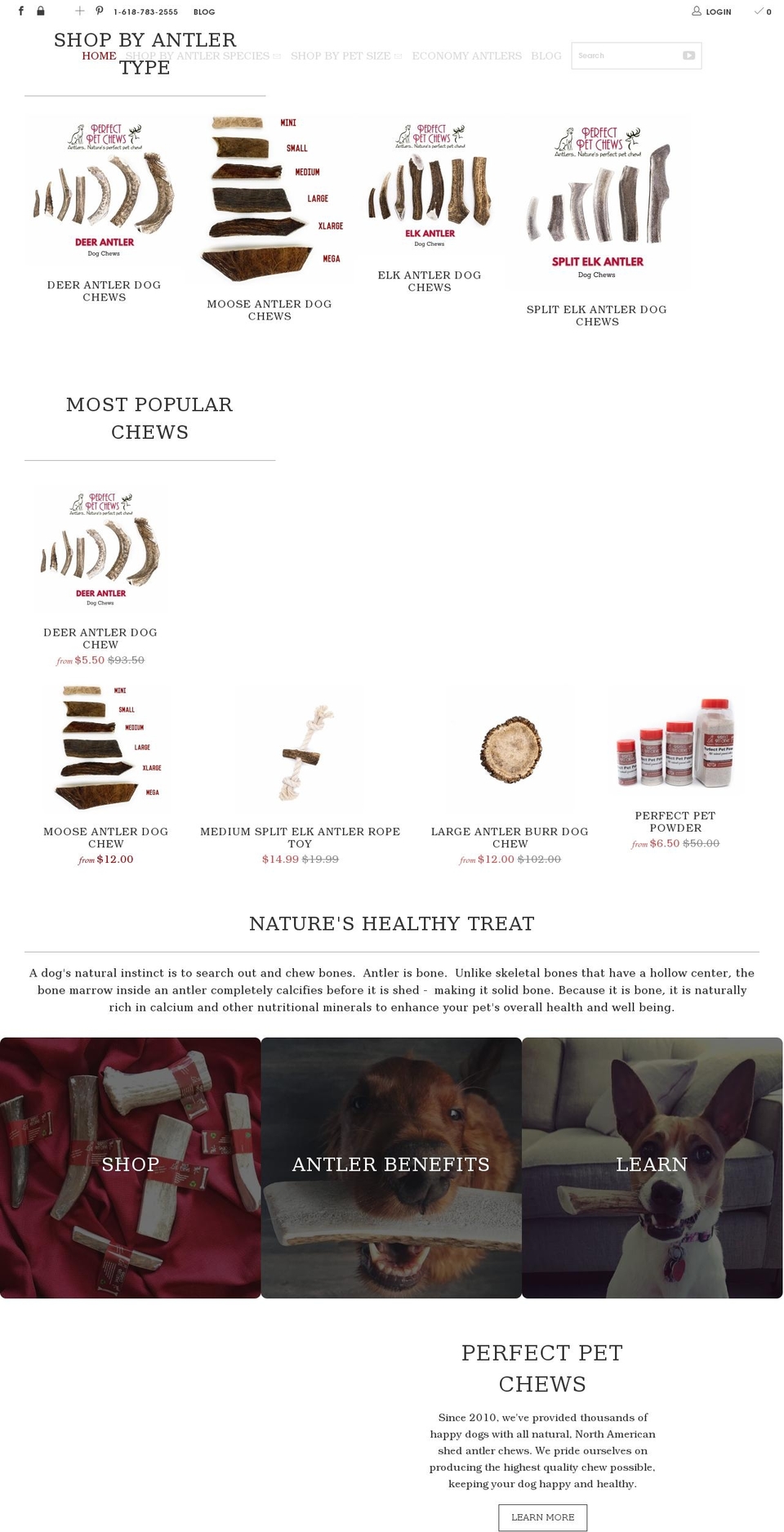 perfectpetchews.com shopify website screenshot