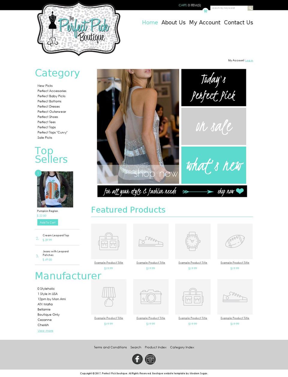 perfectpickboutique.com shopify website screenshot