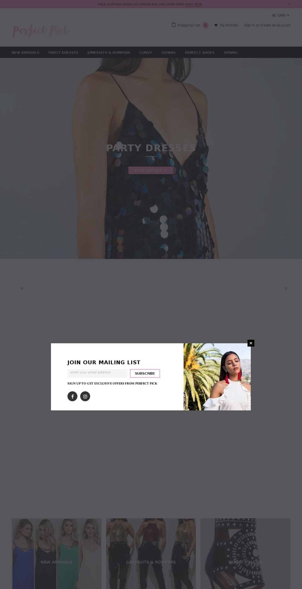 perfectpickbyebonynicole.com — Shopify storefront screenshot