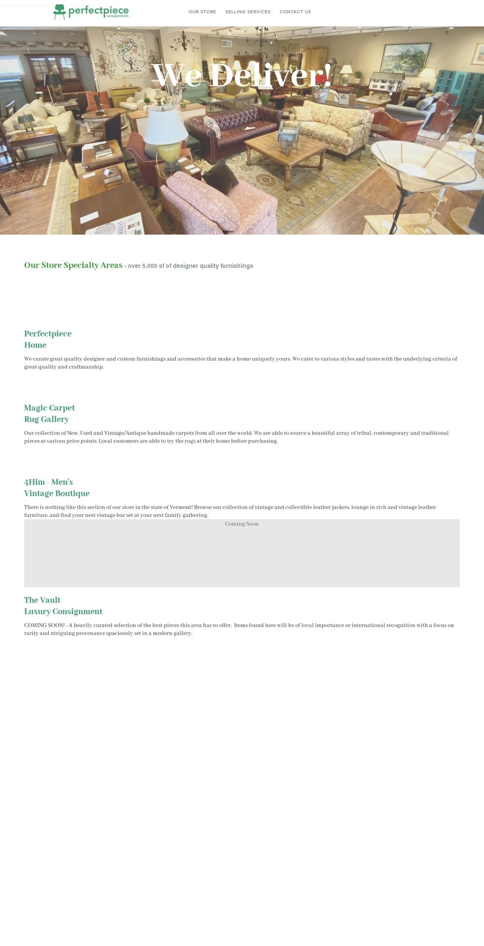 perfectpiececonsignments.com shopify website screenshot