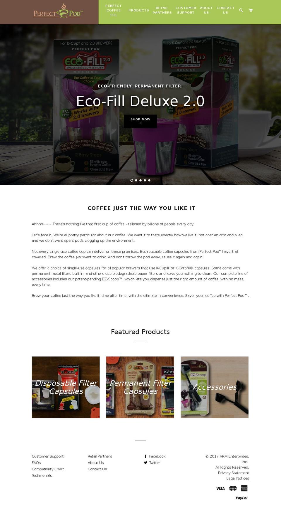 Perfect Pod Shopify theme site example perfectpods.com