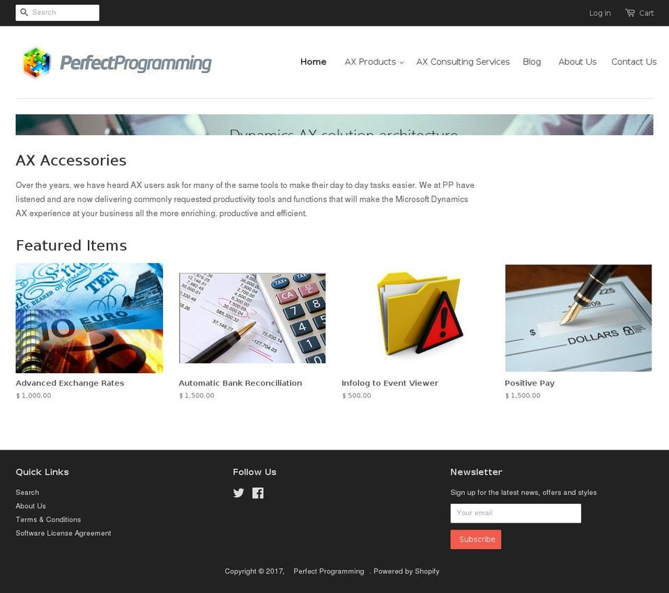 perfectprogrammingaxstore.com shopify website screenshot