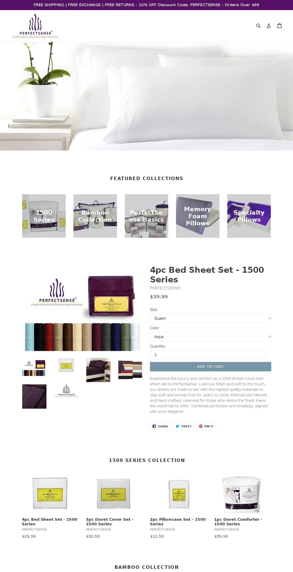 PERFECTSENSE Shopify theme site example perfectsense.ca