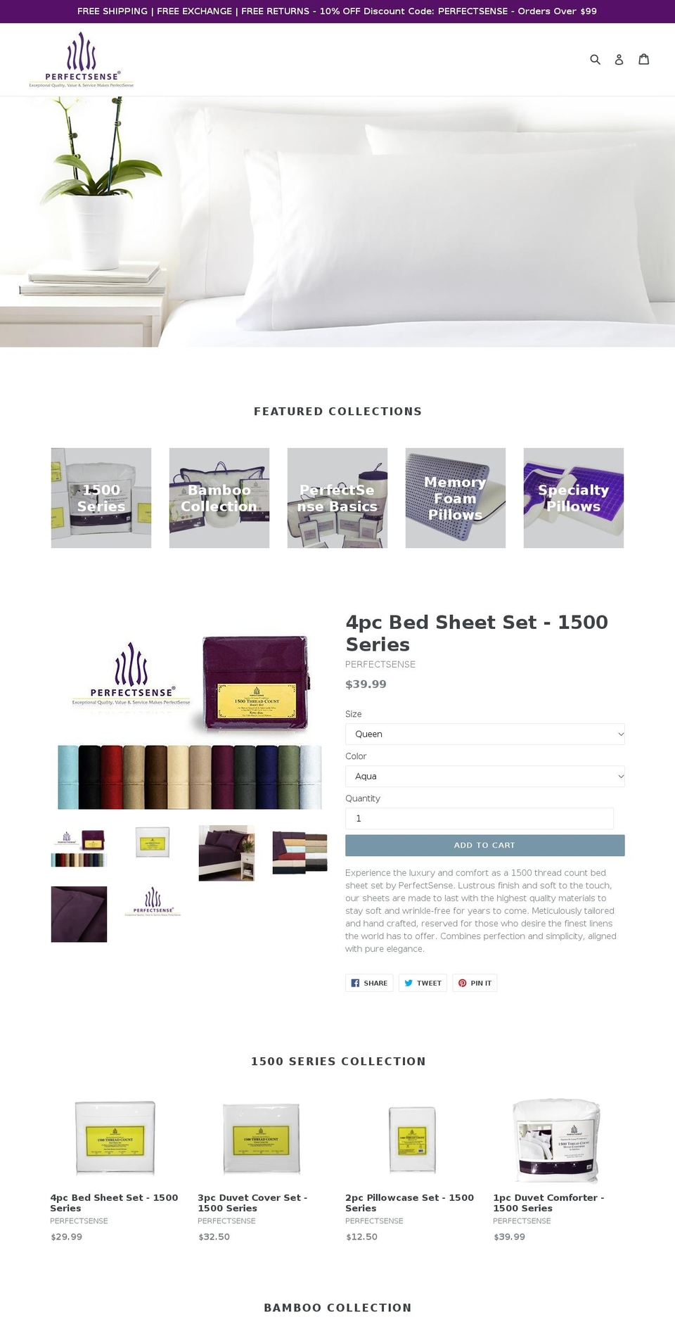 perfectsense.ca shopify website screenshot