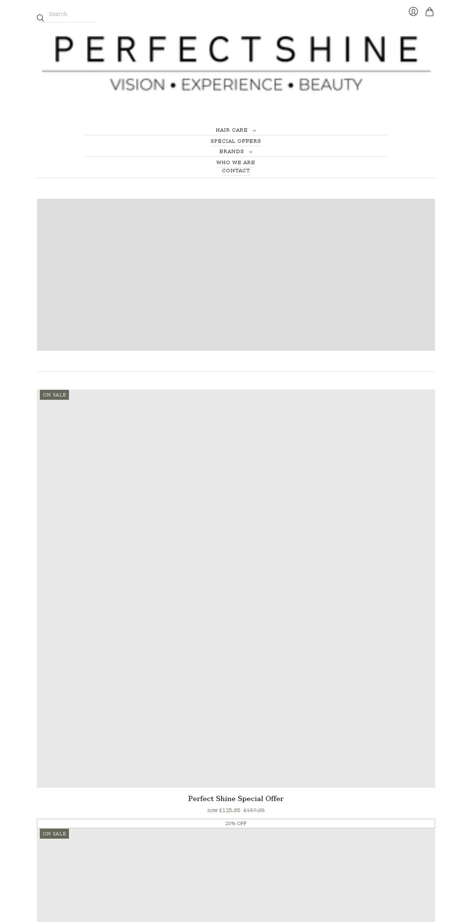 perfectshinehair.co.uk shopify website screenshot