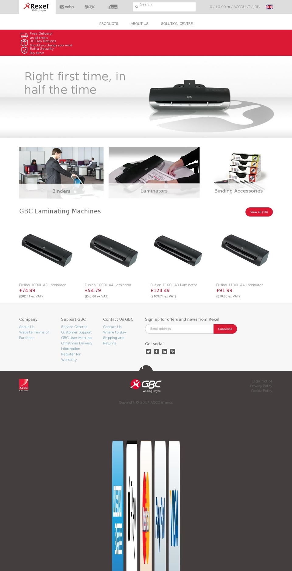 Acco - Rexel - Nobo - GBC Shopify theme site example perfectslice-gbceurope.com